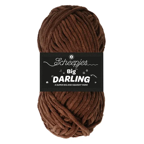 Scheepjes Big Darling fil chenille 413 marron foncé velouté