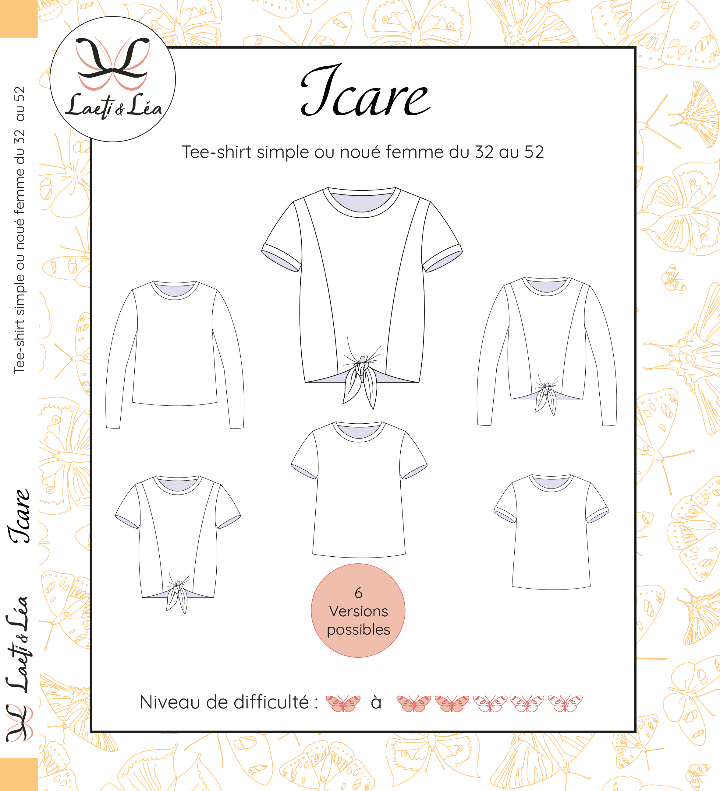 Laeti & Léa Icare patron tee-shirt femme 32-52 PDF débutant
