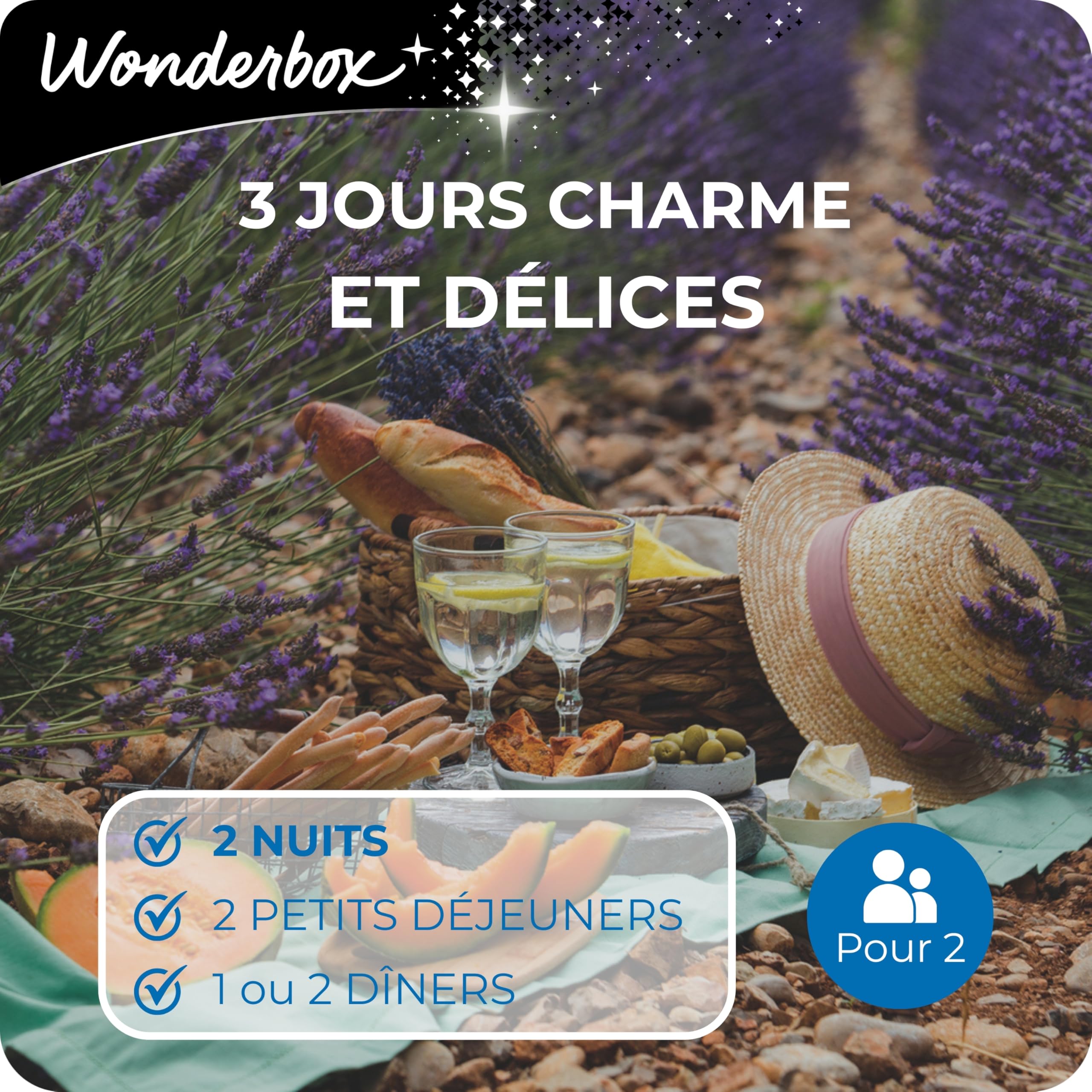 Wonderbox 3 Jours Charme et Délices coffret séjour 2 nuits 2 pers
