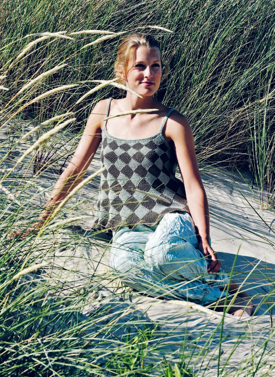 Isager Yarn Kits Harlequin Top kit tricot top laine