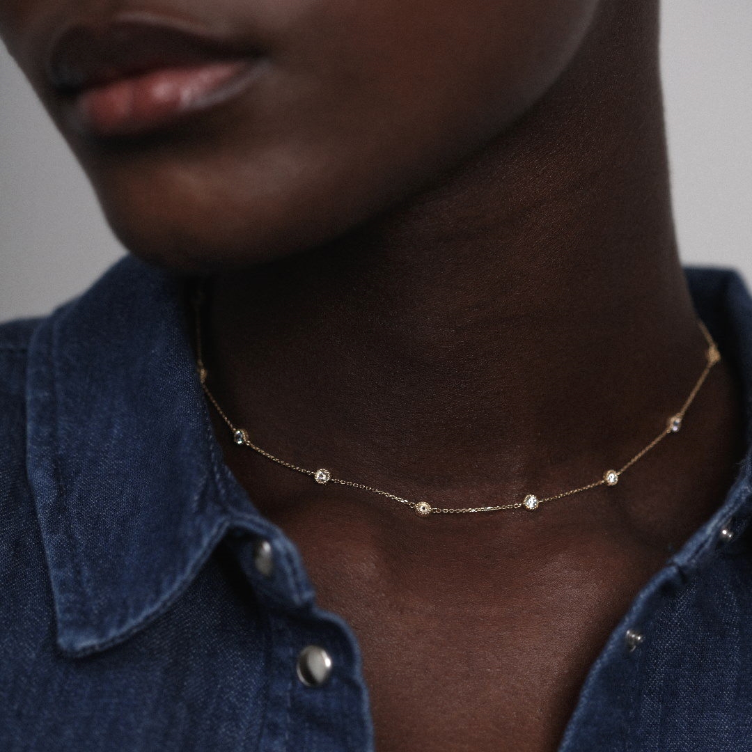 Angèle Brousse Cessi collier ras-de-cou or 18 carats topazes