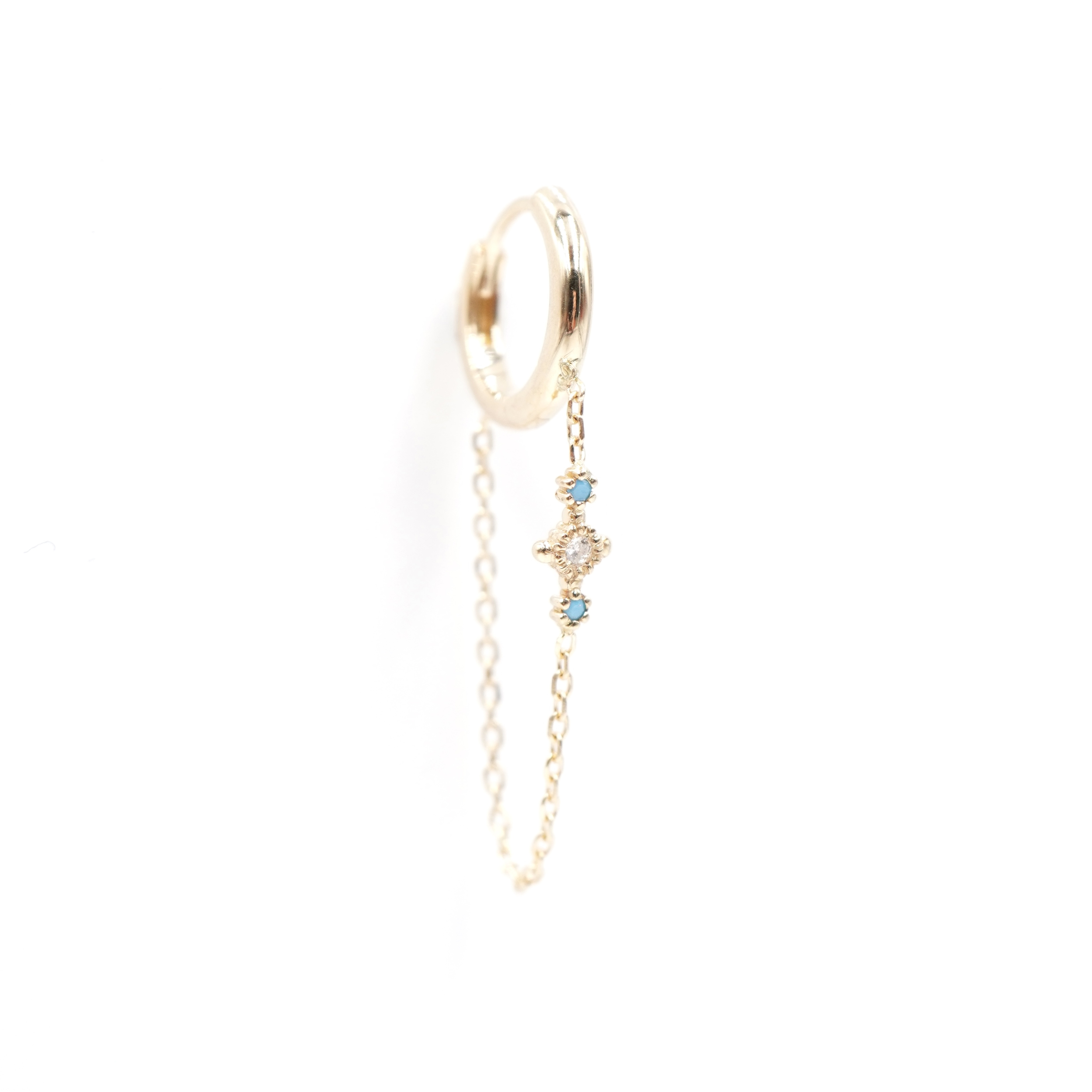 Angèle Brousse Susie créole chaîne or jaune turquoises diamants