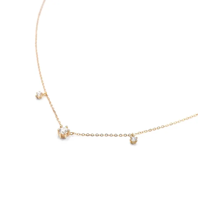Angèle Brousse Eternity Collier or jaune 3 diamants 0,15 ct