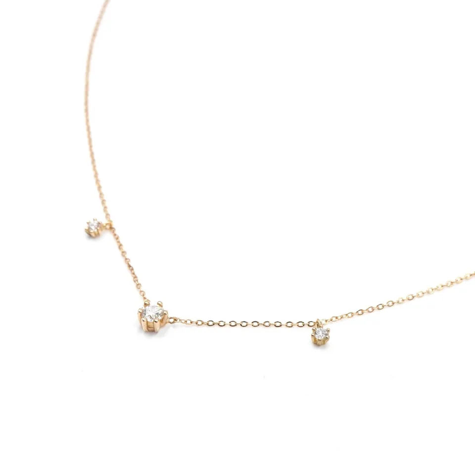 Angèle Brousse Eternity Collier or jaune 3 diamants 0,15 ct