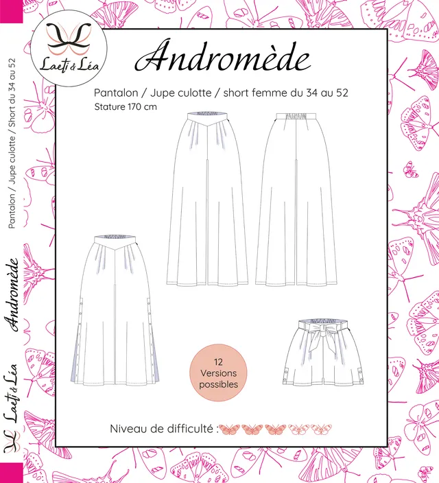 Laeti & Léa Andromède 32-52 patron couture pantalon PDF palazzo