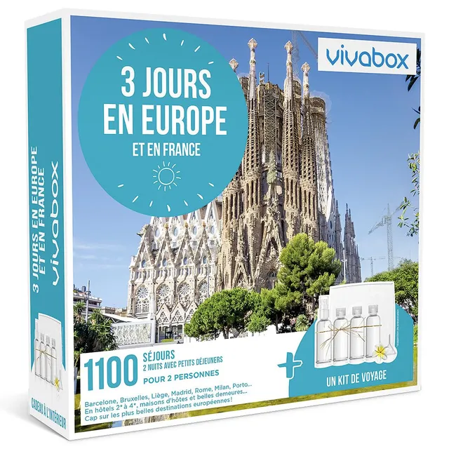 Wonderbox Vivabox 3 Jours en Europe coffret séjour 2 personnes