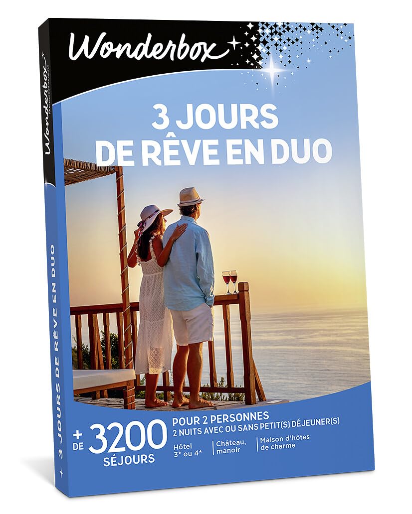 Wonderbox 3 Jours De Rêve en Duo coffret séjour 2 nuits 2 pers