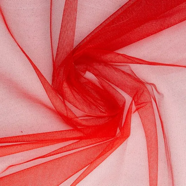 Tulle à paillettes rouge 25 x 140 cm pour poupée