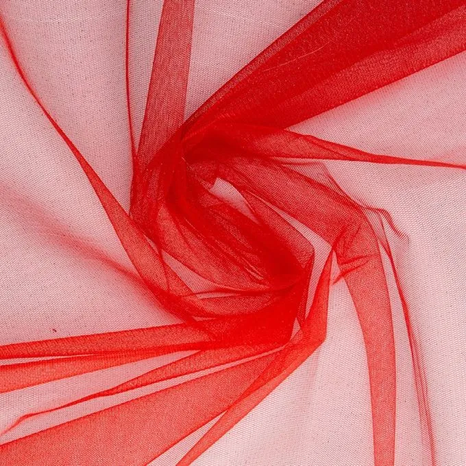 Tulle à paillettes rouge 25 x 140 cm pour poupée