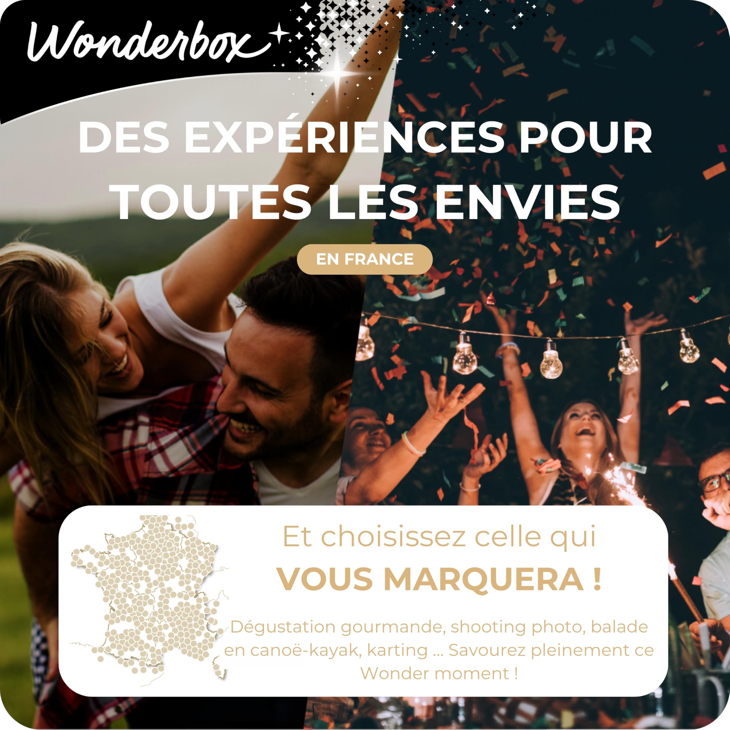 Wonderbox En Or Multi Activité coffret cadeau 1 activité 1-2 pers