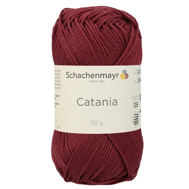 Schachenmayr Catania 0425 fil coton bordeaux 50 g
