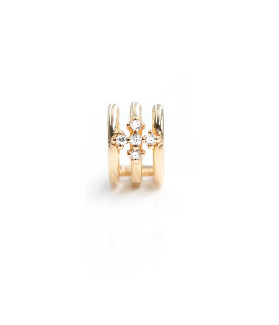 Angèle Brousse Eternity créole croix 3 anneaux or