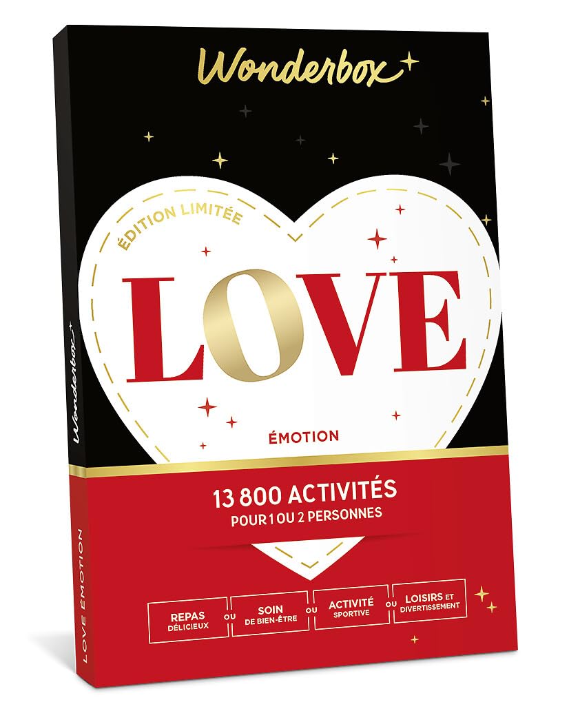 Wonderbox Love Émotion coffret cadeau multi activités 1 ou 2 pers