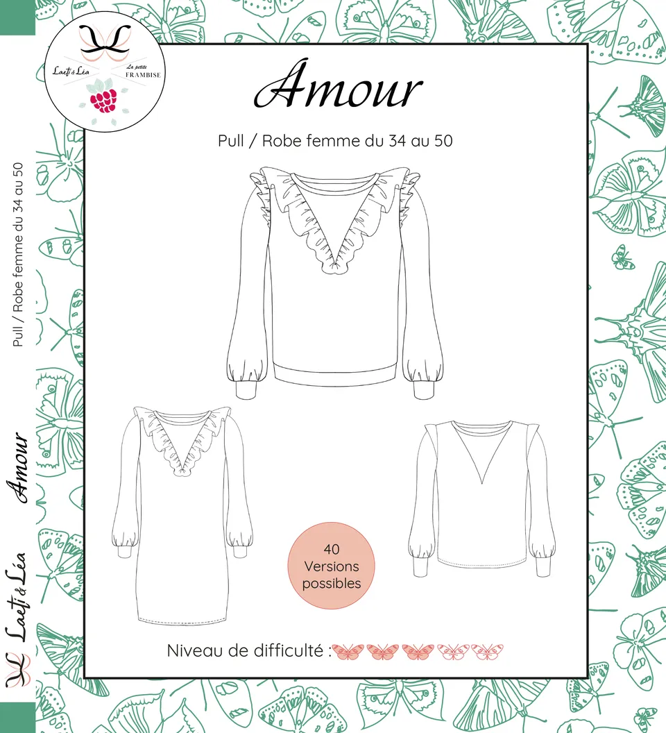 Laeti & Léa Amour pull femme patron couture PDF 34-50