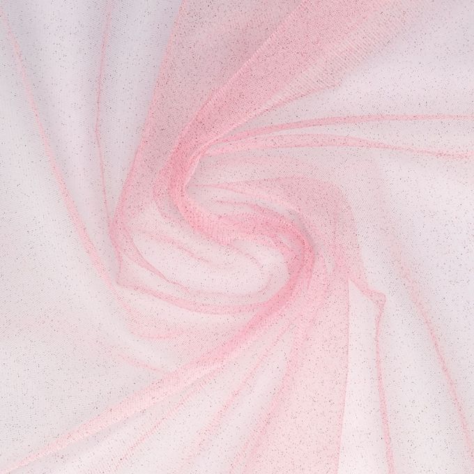 Tulle à paillettes rose 25 x 140 cm robe poupée