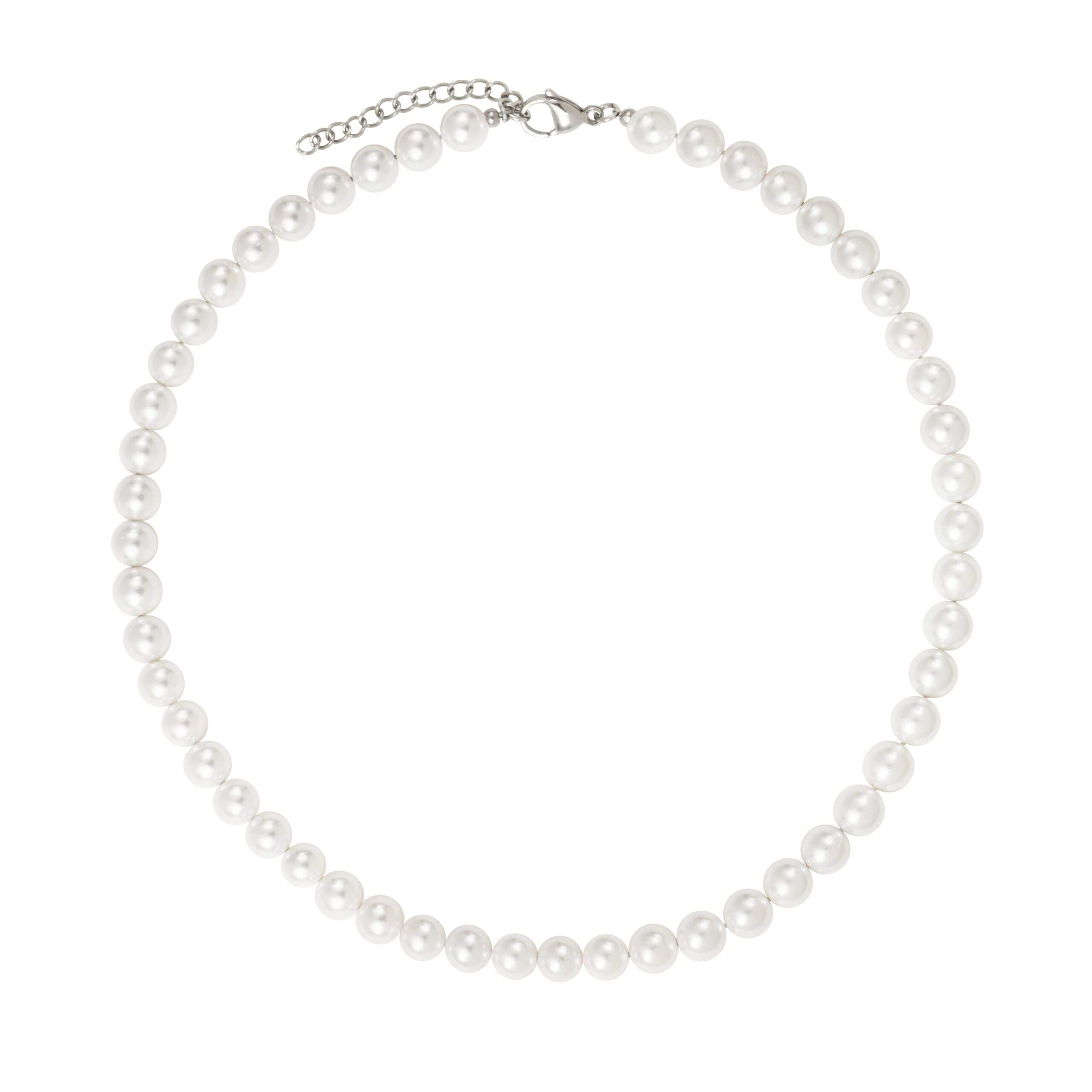 IKOBA Colliers collier perles blanches femme