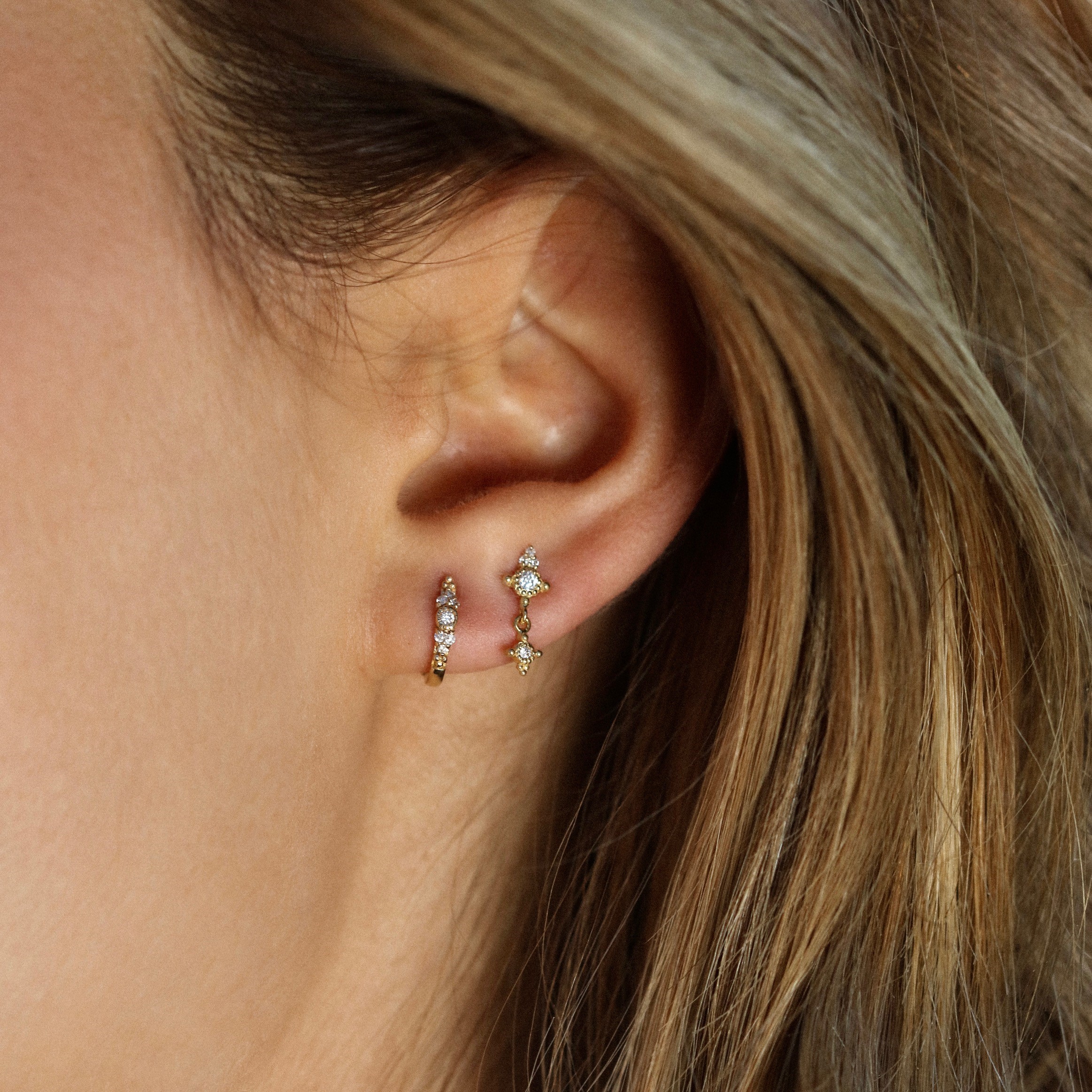 Angèle Brousse Paradis Mini Créole boucles or jaune diamant