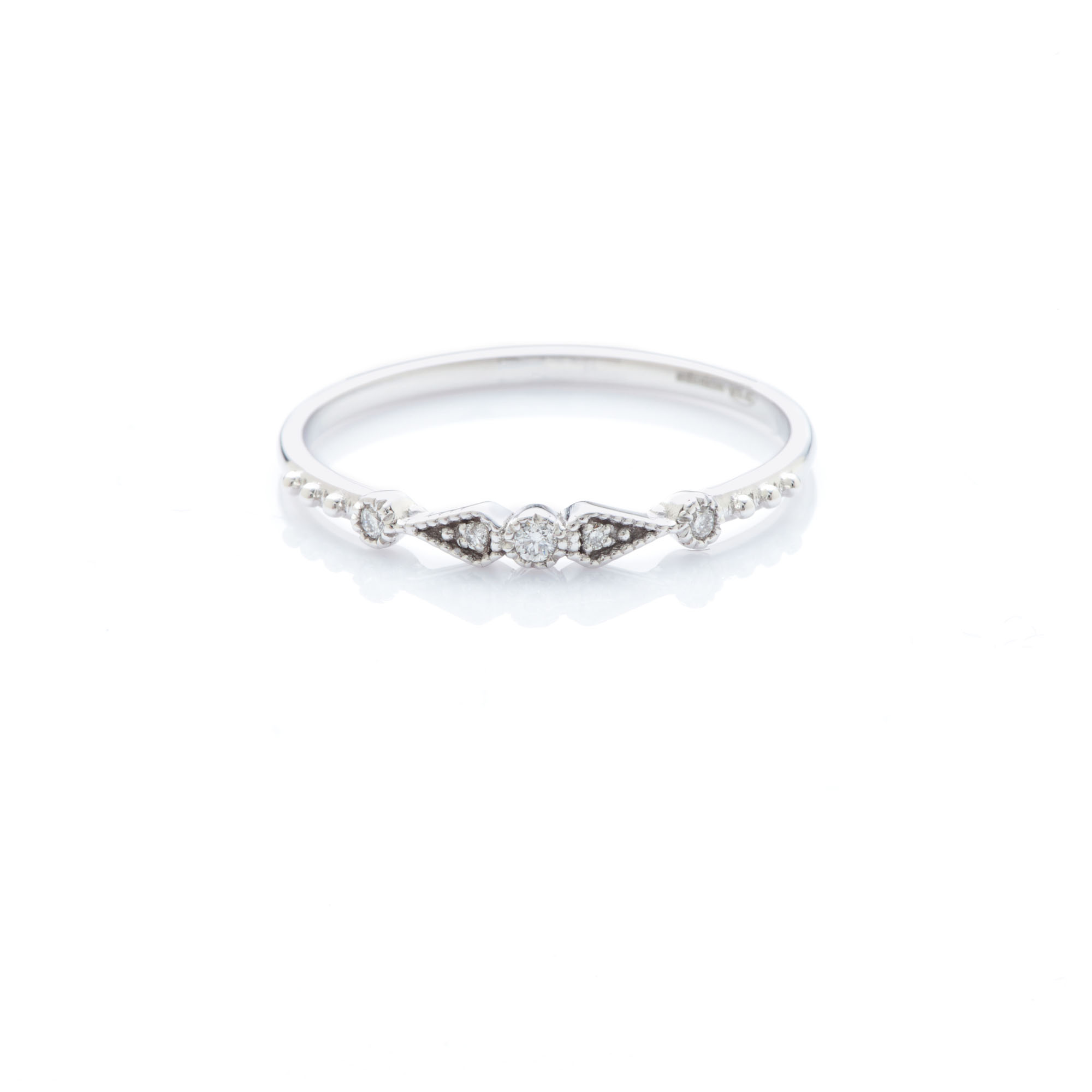Angèle Brousse Stella bague 5 diamants or blanc 14 carats