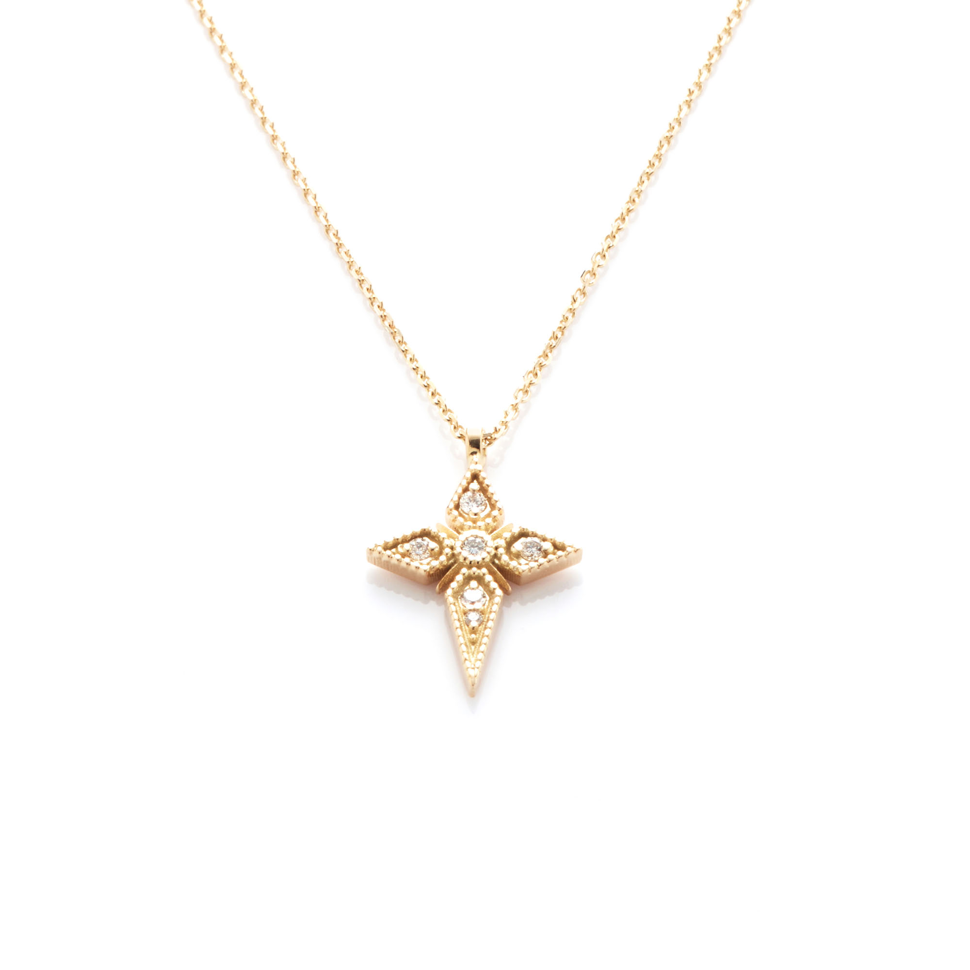 Angèle Brousse Saintes collier croix or 18 carats diamants