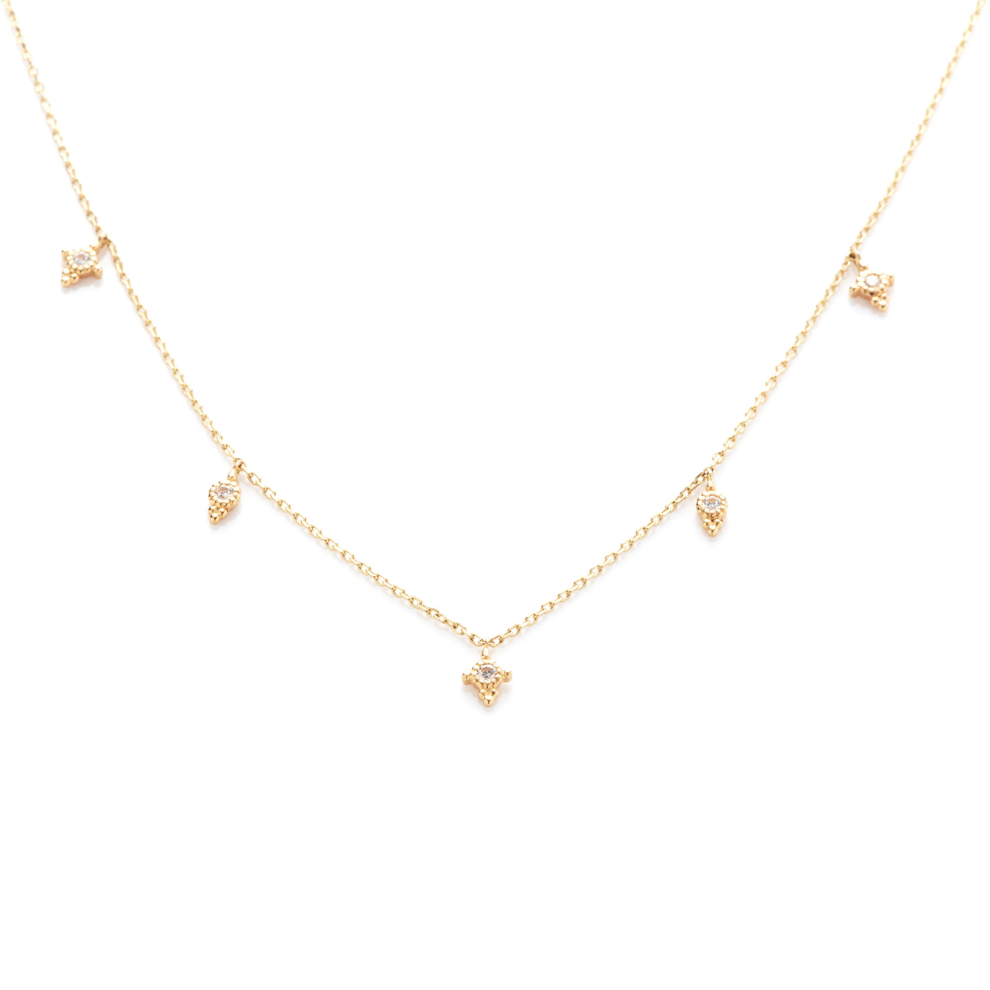 Angèle Brousse Paradis Collier or jaune topaze blanche 40-44 cm