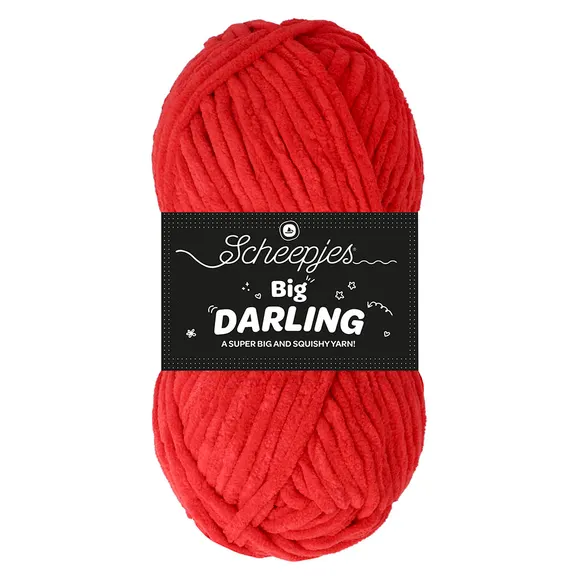 Scheepjes Big Darling 427 fil chenille rouge grand format