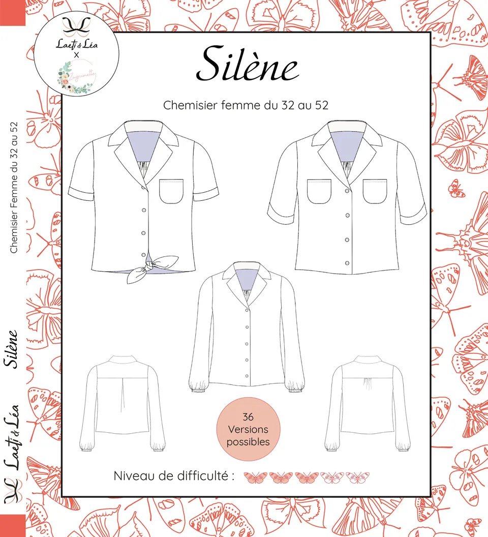 Laeti & Léa Silène patron chemisier femme 32-52 PDF