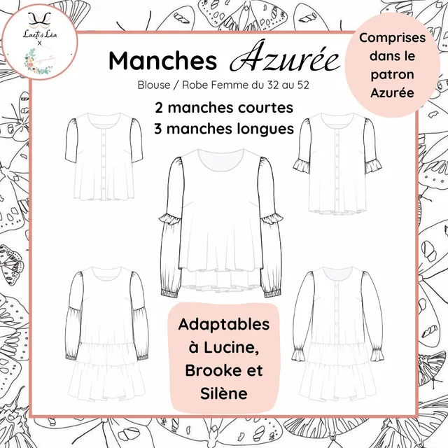 Laeti & Léa Azurée patron manches blouse femme PDF débutant