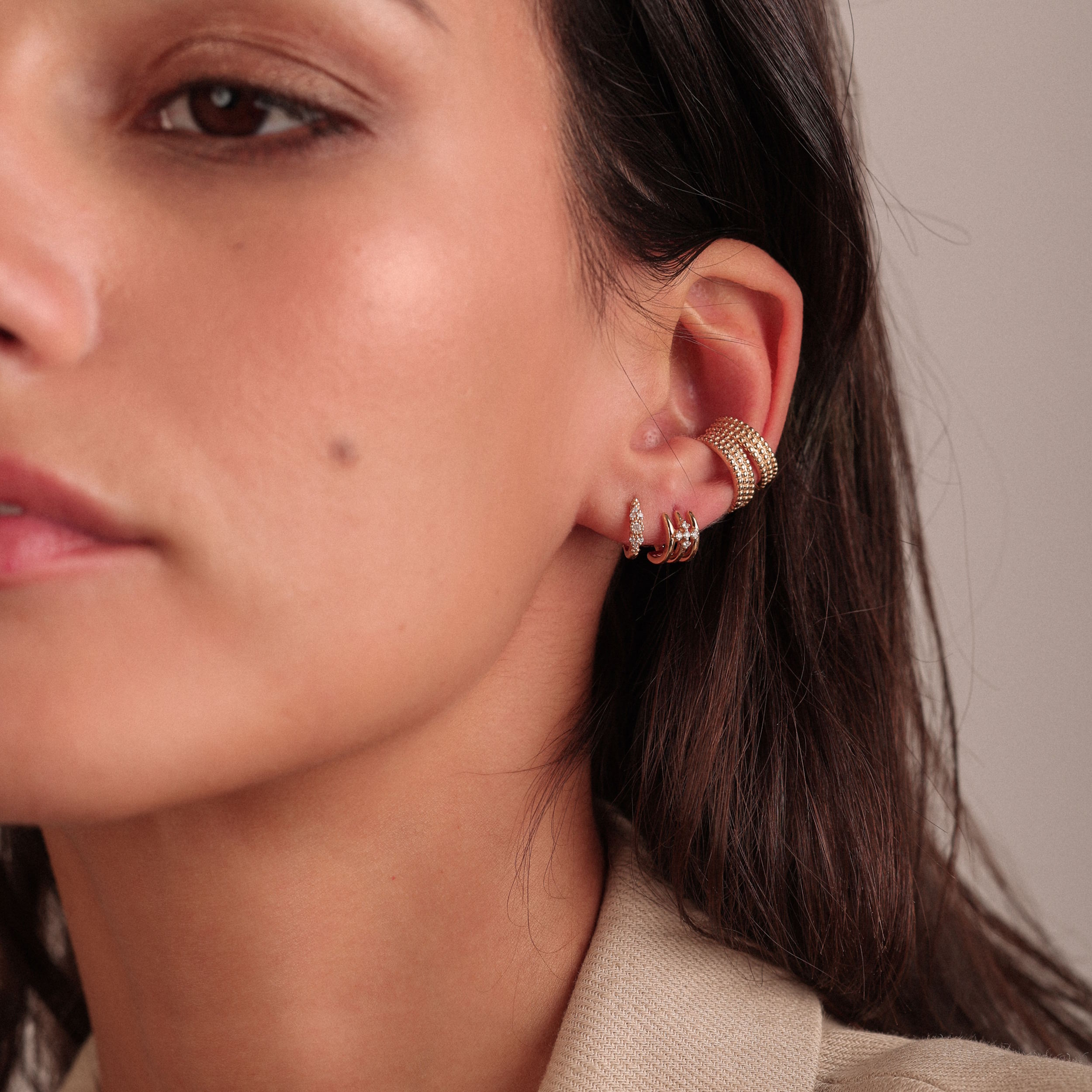 Angèle Brousse Nina earcuff or jaune 18 carats réversible