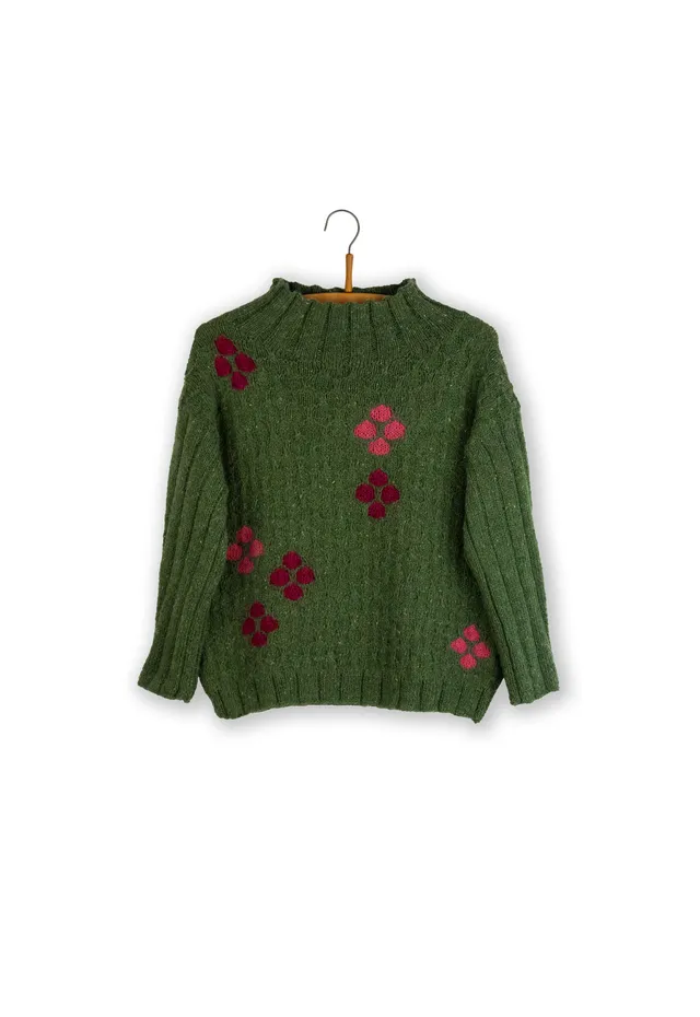 Isager Garden Life patron tricot pull jacquard femme