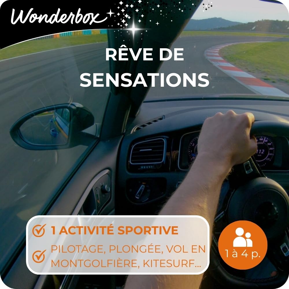 Wonderbox Rêve de Sensations coffret aventure 1-4 pers pilotage