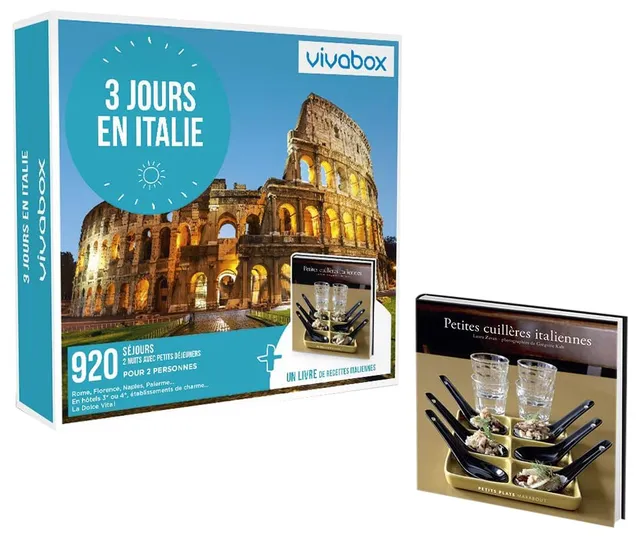 Vivabox Séjour Italie 325 séjours coffret cadeau + livre recettes