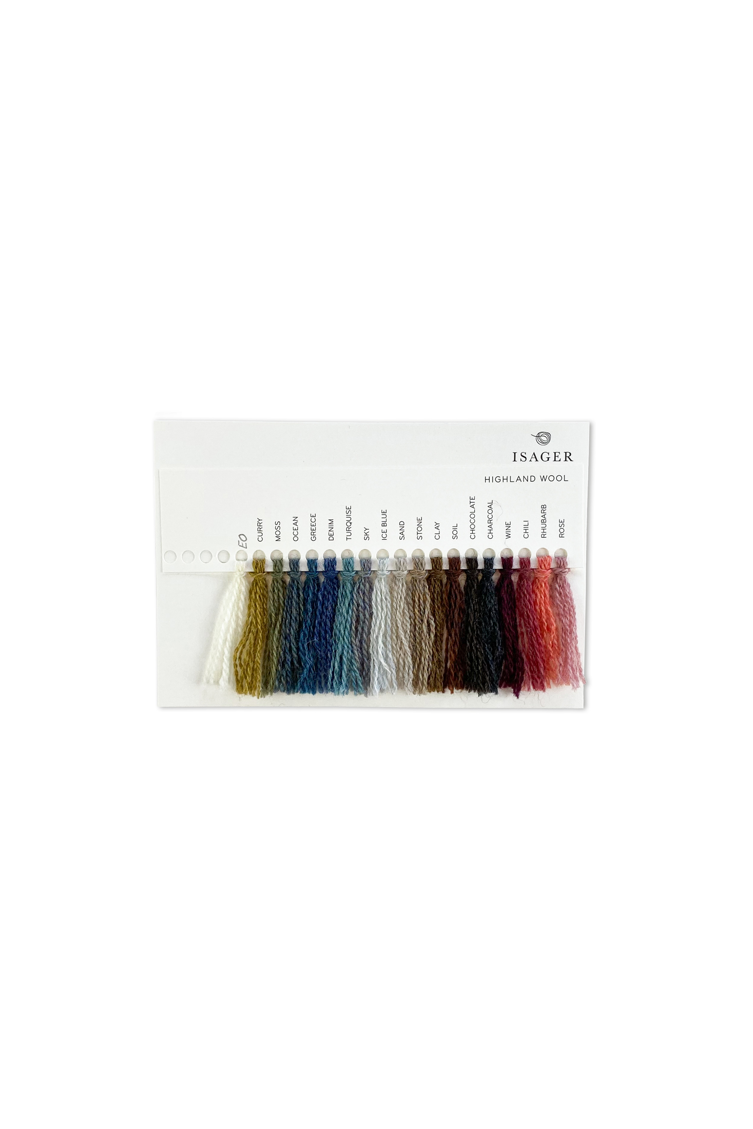 Isager Highland nuancier carte couleurs Farvekort