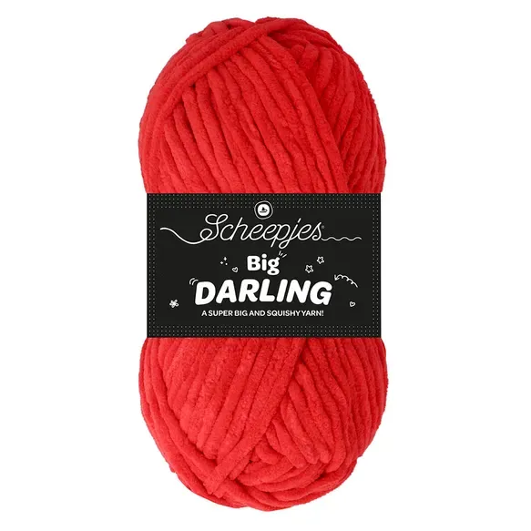 Scheepjes Big Darling 427 fil chenille rouge grand format