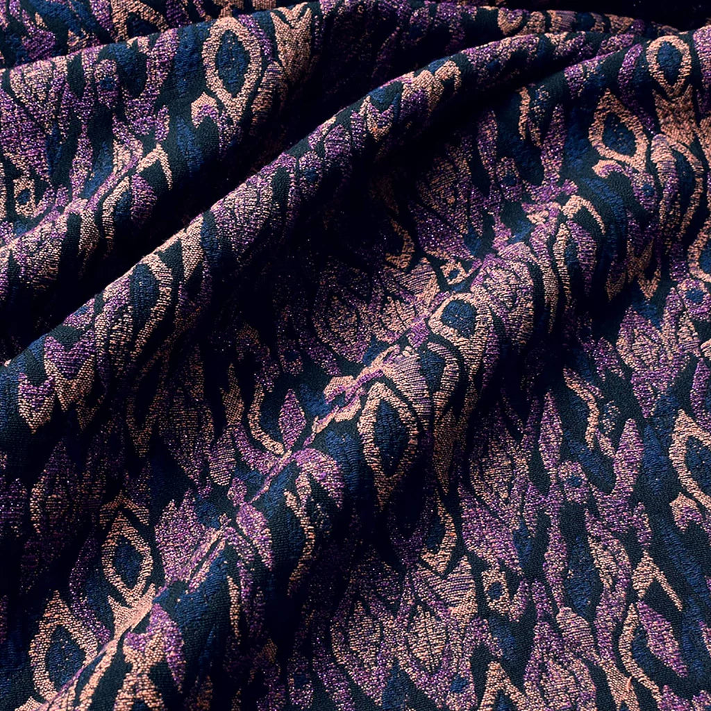 Laeti & Léa Jacquard Diamond coupon tissu violet bleu 2 m