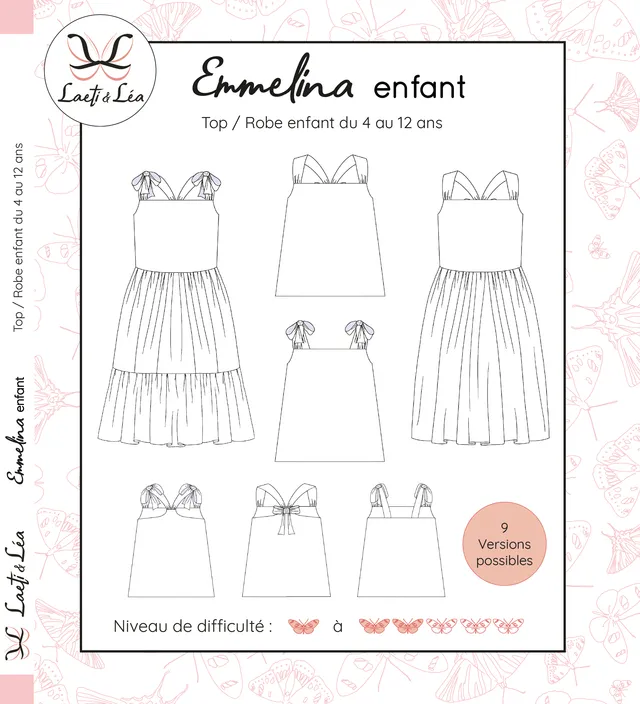 Laeti & Léa Emmelina Enfant patron robe top 4-12 ans PDF