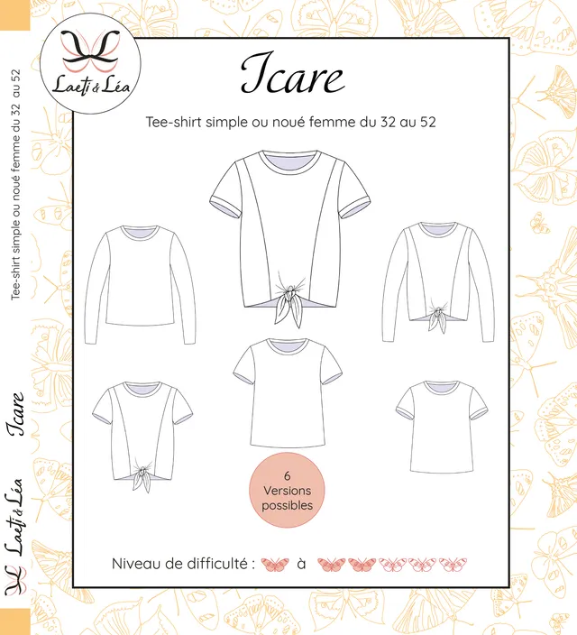 Laeti & Léa Icare patron tee-shirt femme 32-52 PDF débutant
