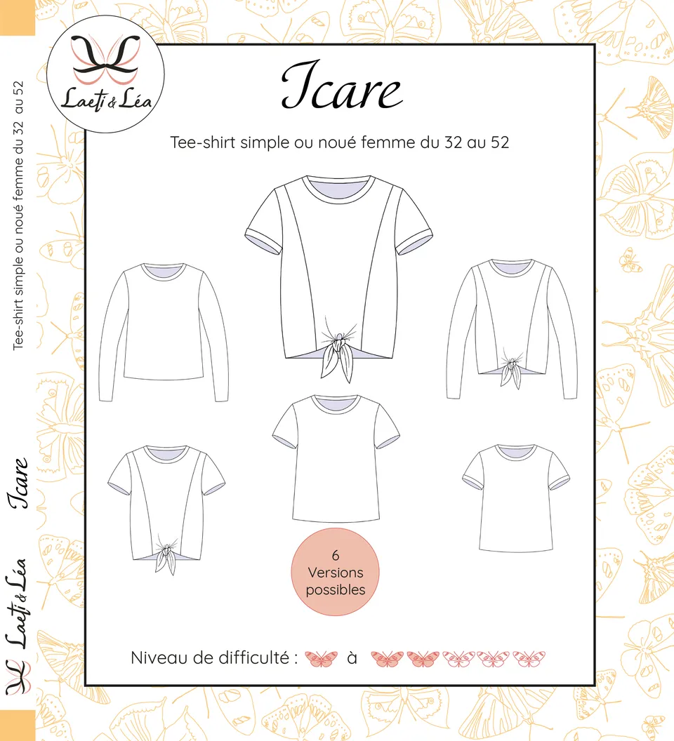 Laeti & Léa Icare patron tee-shirt femme 32-52 PDF débutant