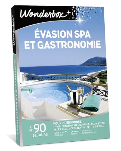 Wonderbox Évasion Spa et Gastro coffret séjour 1 nuit dîner 2 pers