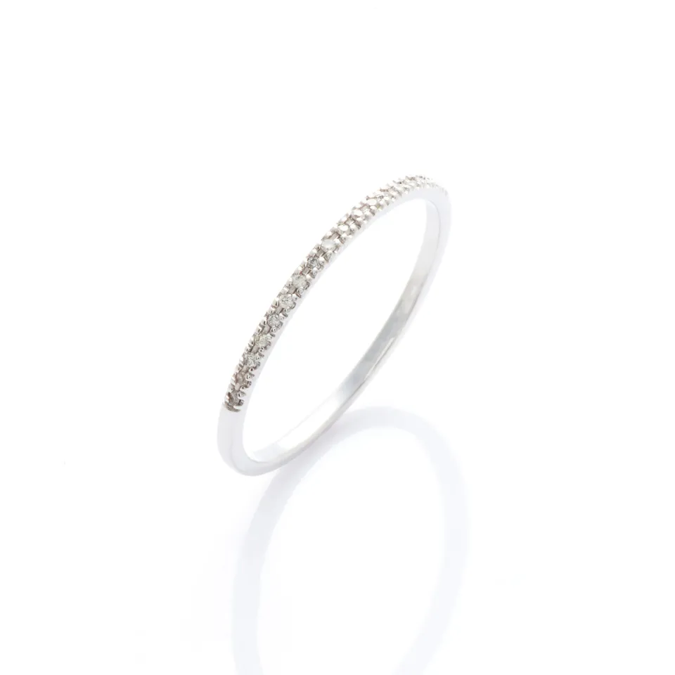 Angèle Brousse Dita bague or blanc 14 carats 18 diamants