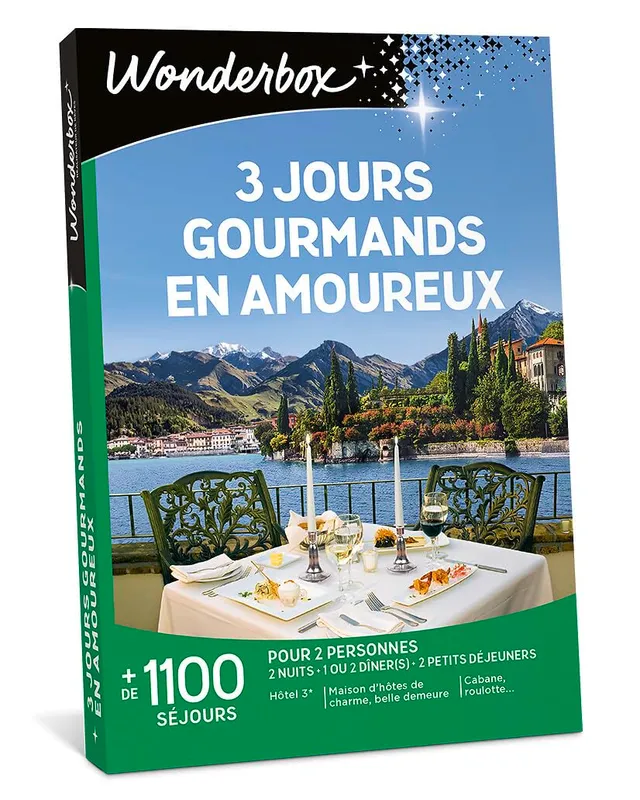 Wonderbox Séjour 3 Jours Gourmands en Amoureux coffret 2 pers