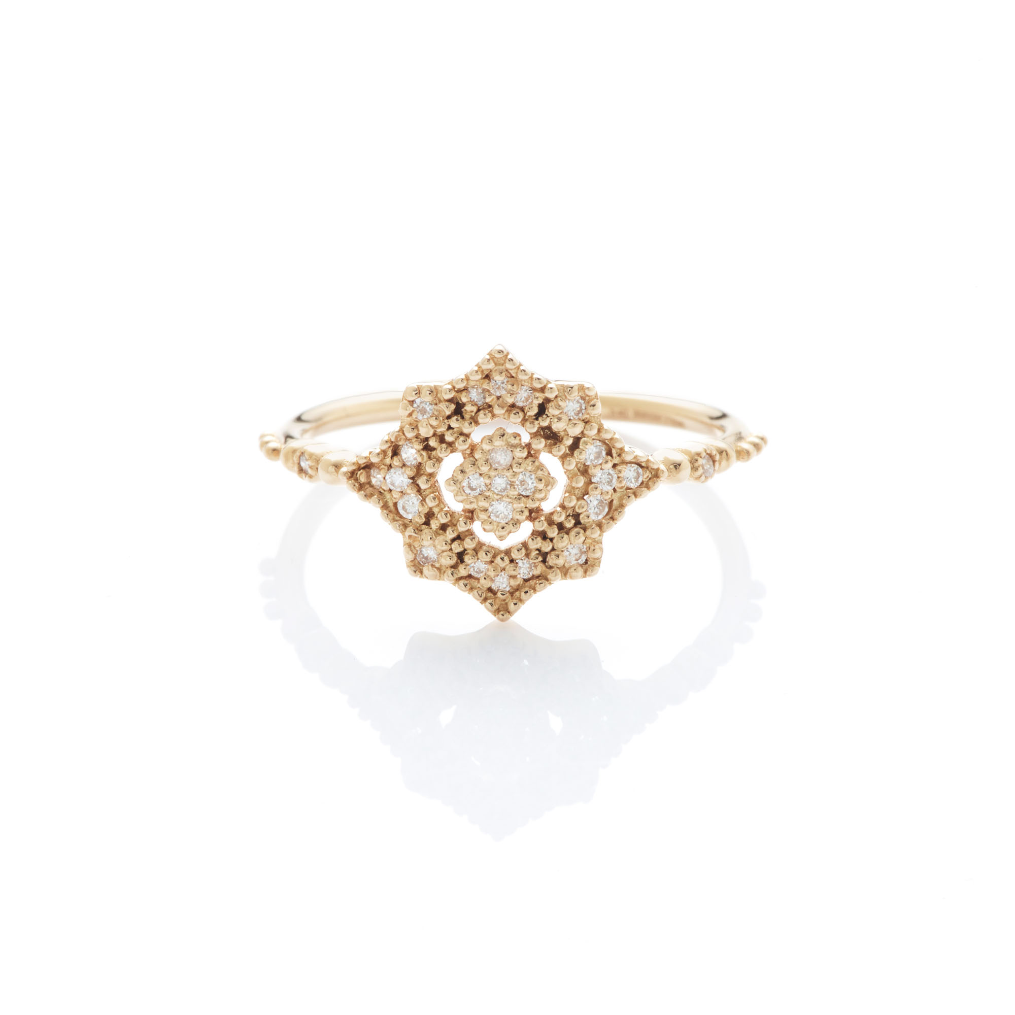 Angèle Brousse Nina Flower bague or 18 carats 20 diamants