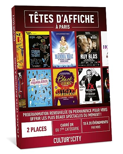 Cultur’In the City Têtes d’affiche coffret spectacle 2 places