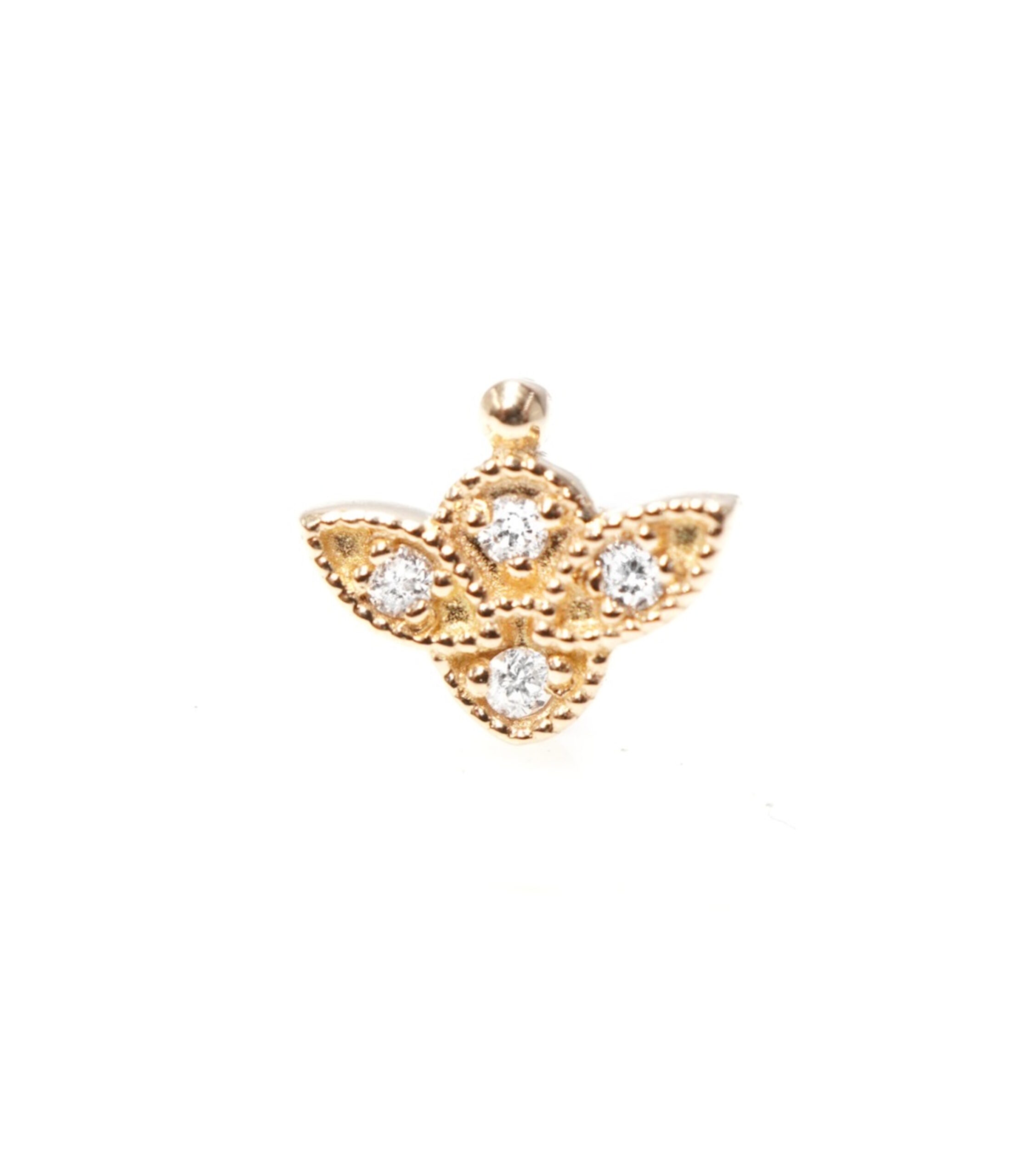 ANGÈLE BROUSSE Romance puce d'oreille or jaune 18 carats diamant