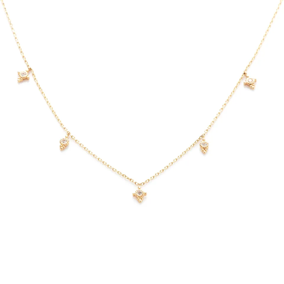 Angèle Brousse Paradis Collier or jaune topaze blanche 40-44 cm