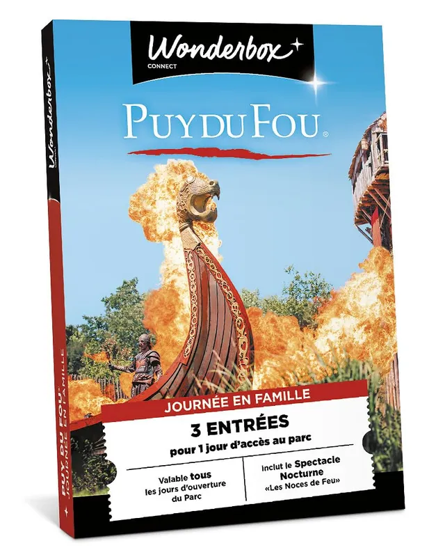 Wonderbox Connect Puy du Fou Famille coffret cadeau 3 entrées