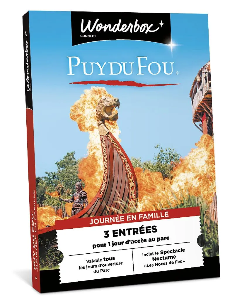 Wonderbox Connect Puy du Fou Famille coffret cadeau 3 entrées