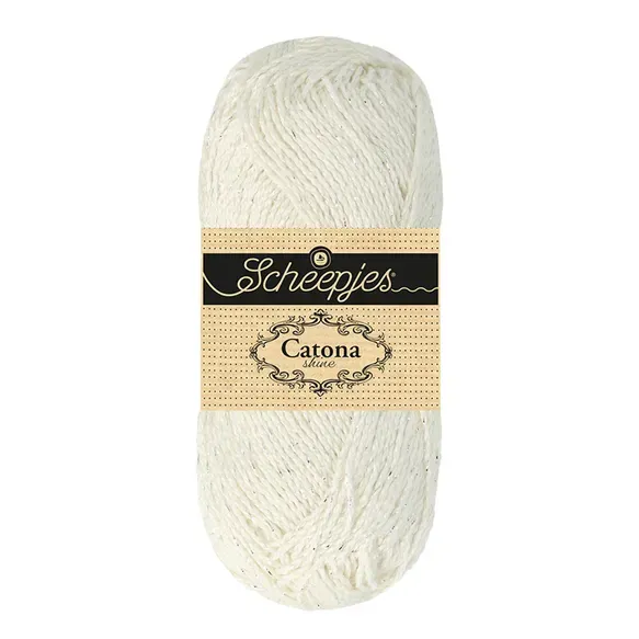 Scheepjes Catona Shine coton 105 Bridal White argent