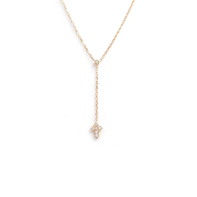 Angèle Brousse Eternity croix collier or jaune 18 carats diamants