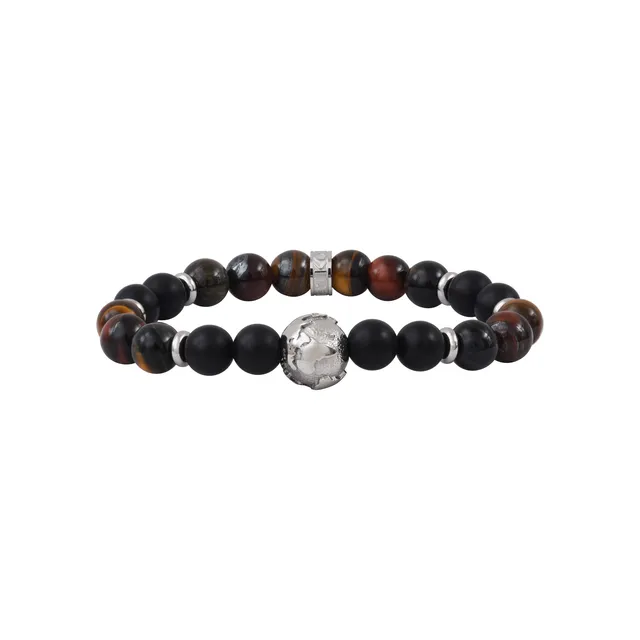 IKOBA Bracelets bracelet terre argenté agate noire