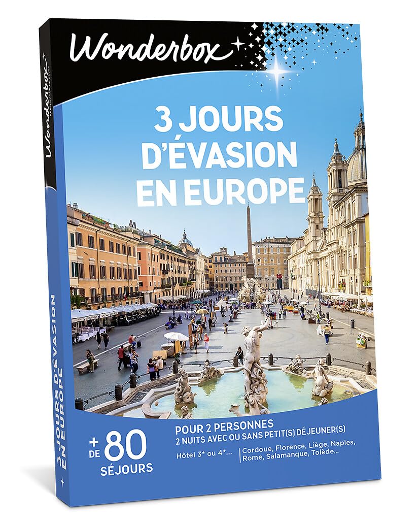 Wonderbox 3 Jours Évasion en Europe coffret séjour 2 nuits 2 pers